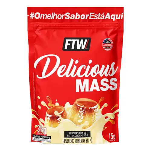 Delicious Mass Hipercal�rico Refil 3kg Sabor Pudim de Leite Condensado - FTW