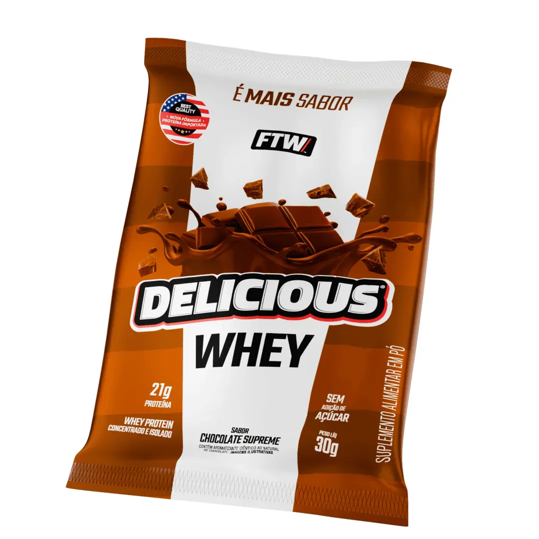 Whey Protein Delicious Sach� Sabor Chocolate Supreme 30g - FTW