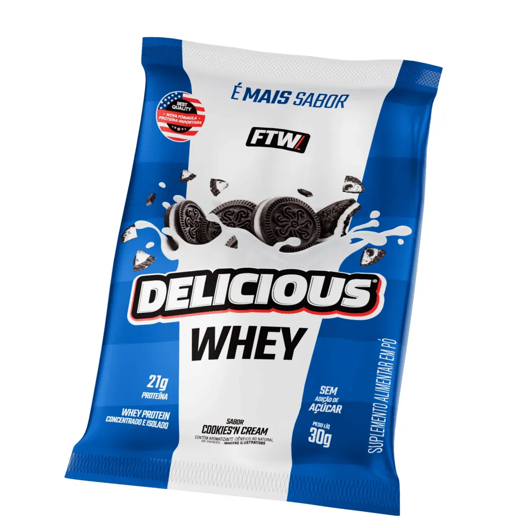Whey Protein Delicious Sach� Sabor Cookies'N Cream 30g - FTW