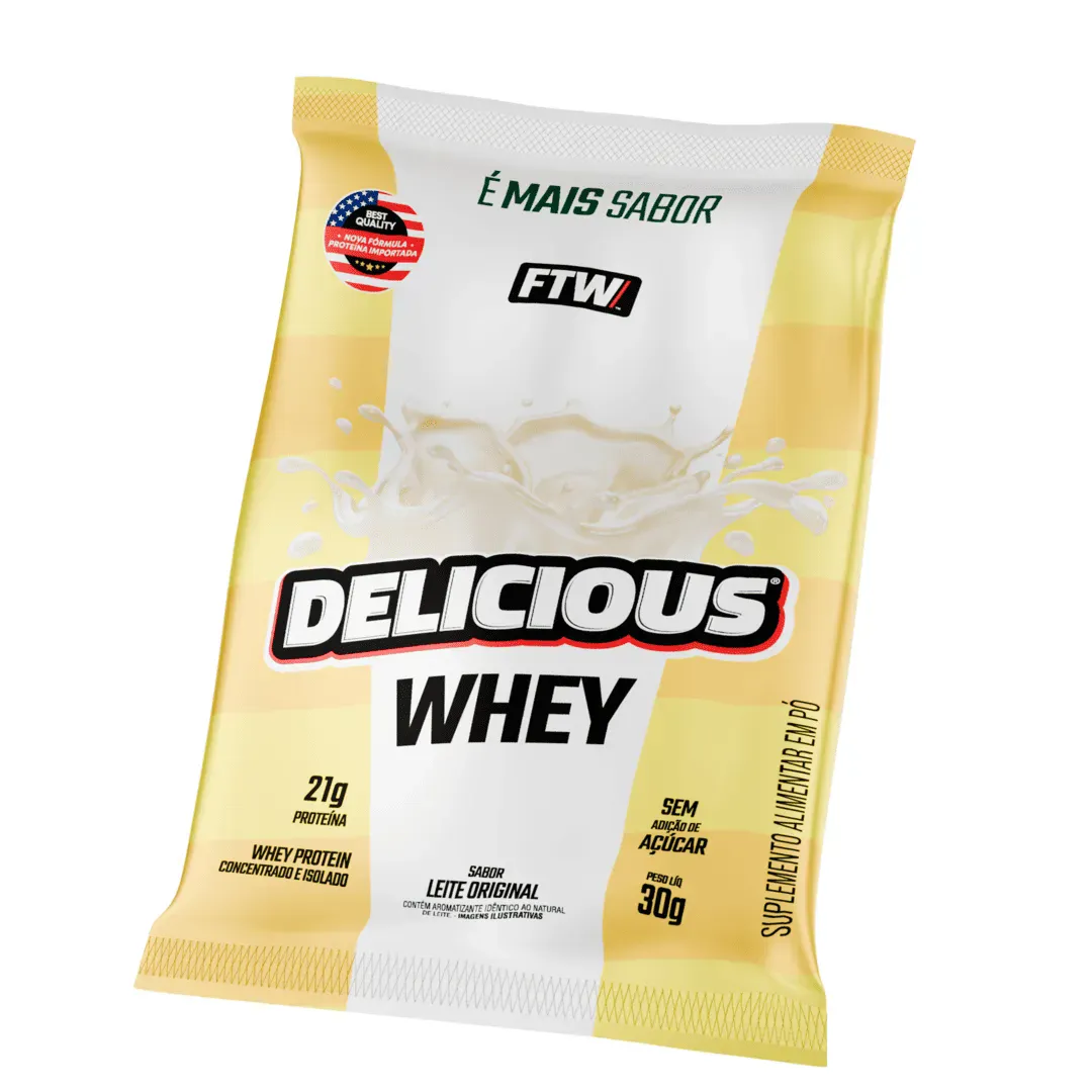 Whey Protein Delicious Sach� Sabor Leite Original 30g - FTW