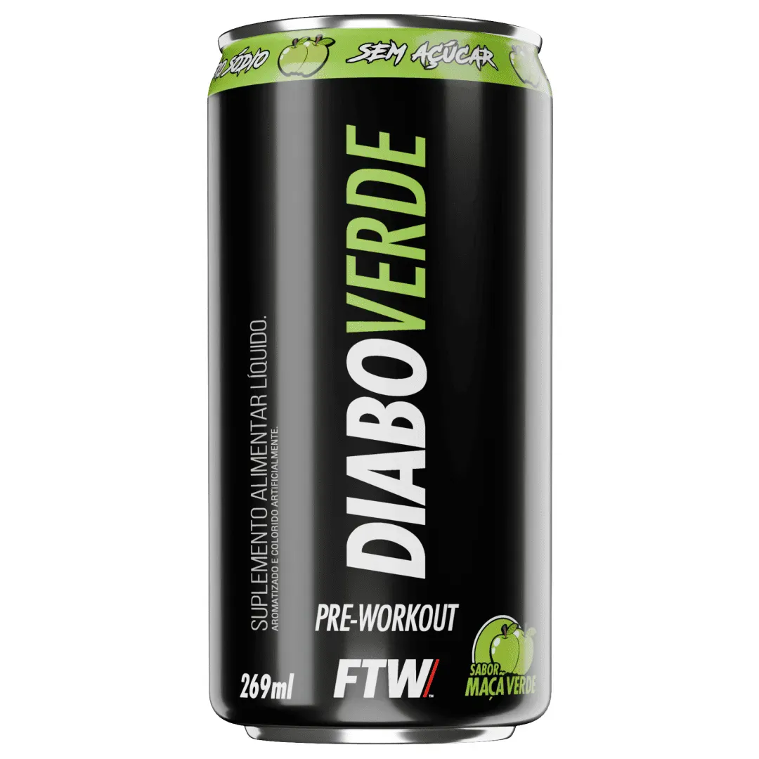 Energ�tico Pr�-Treino Diabo Verde Ma�� Verde Lata 269ml