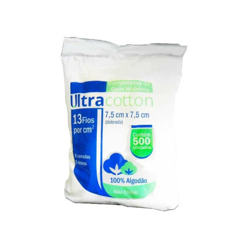 Compressa de Gaze Ultra Cotton 13 Fios - 500 Un
