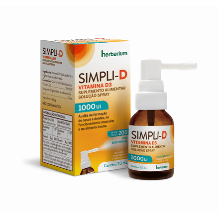 Simpli D 1.000ui Uso Sublingual Spray Com 20ml