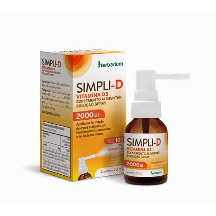 Simpli D 2.000ui Uso Sublingual Spray Com 20ml