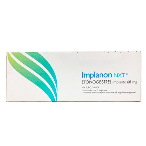 Implanon NXT 68mg, caixa com 1 implante de uso subcutneo + 1 aplicador