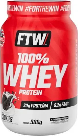 Whey Protein 100% Concentrado Pote 900g Sabor Cookies - FTWWhey Protein 100% Concentrado Pote 900g S