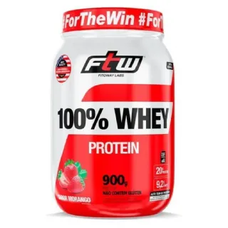 100% Whey Protein Sabor Morango Fitoway Pote 900g
