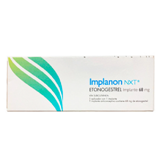 Implanon NXT 68mg, caixa com 1 implante de uso subcutneo + 1 aplicador